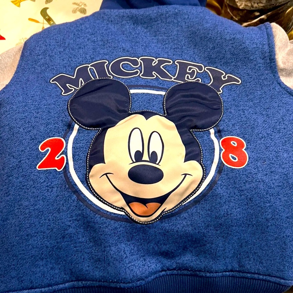 Disney Vintage Toddler Sz 4T Hooded Zip Up Varsity Jacket Coat